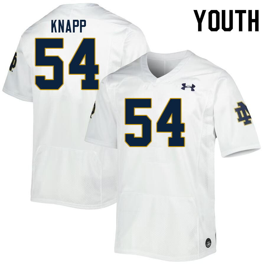 Youth #54 Anthonie Knapp Notre Dame Fighting Irish College Football Jerseys Stitched-White